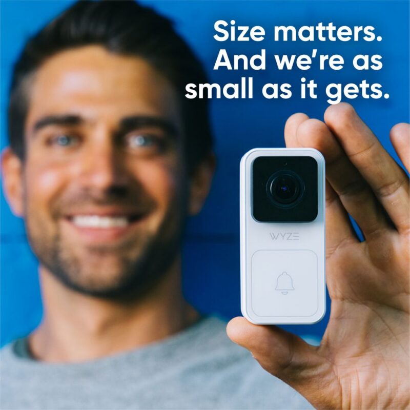 WYZE Video Doorbell With Chime (Horizontal Wedge Included), 1080p HD Video, 3:4 Aspect Ratio: 3:4 Head-To-Toe View, 2-Way Audio, Night Vision, Hardwired (Smarter Home) &mdash; 1800dcbf-d3b5-4d37-8211-8b0f5bc61a98