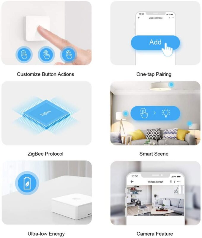 SONOFF SNZB-01 Zigbee Wireless Switch Three Actions Hand Button One-Tap Pairing Customize Button Actions &mdash; 61FI9-xh8AL._AC_SL1000_