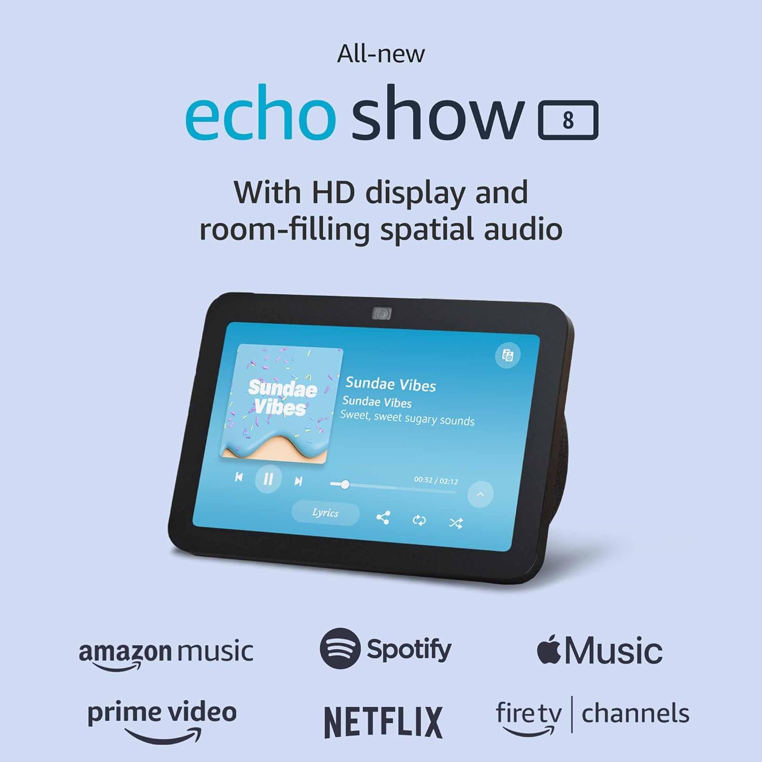 All-new Echo Show 8 (3rd Gen, 2023 release) | With Spatial Audio, Smart Home Hub, and Alexa
