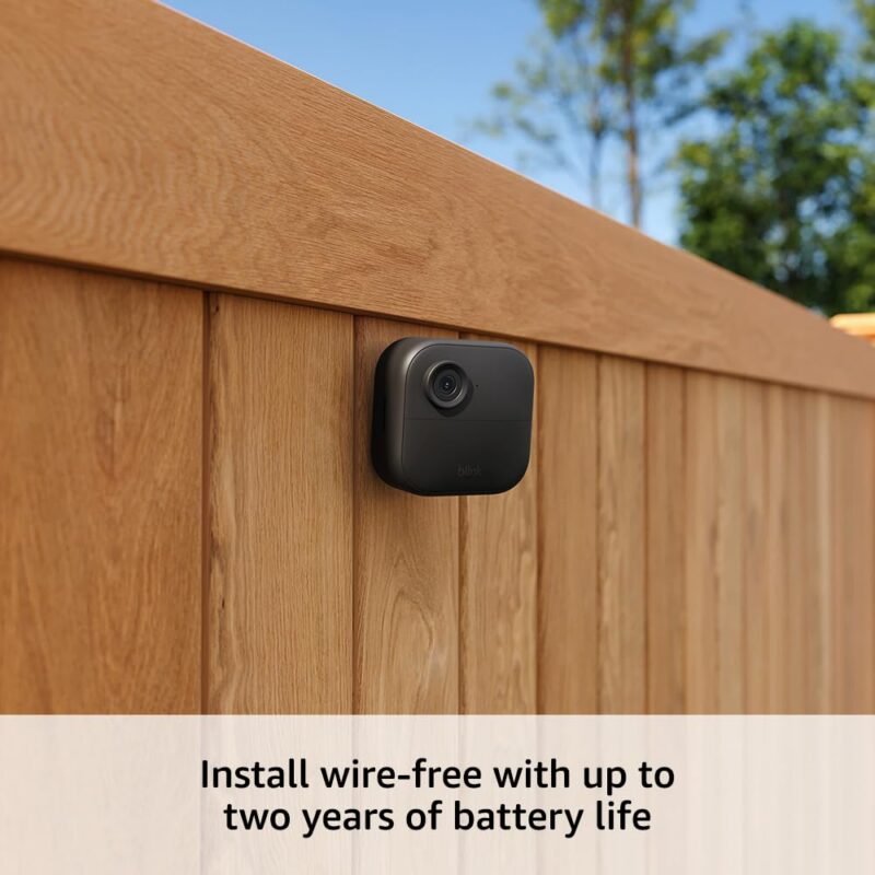Blink Outdoor 4 (4th Gen) &ndash; Wire-free smart security camera, two-year battery life, two-way audio, HD live view, enhanced motion detection, Works with Alexa &mdash; 61uzxa12e7L._SL1000_
