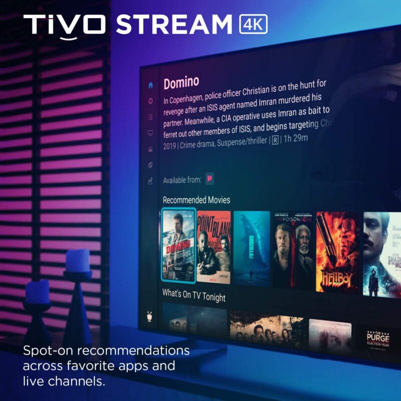 TiVo Stream 4K &ndash; Every Streaming App and Live TV on One Screen &ndash; 4K UHD, Dolby Vision HDR and Dolby Atmos Sound &ndash; Powered by Android TV &ndash; Plug-In Smart TV, One size &mdash; 71azeCjfRmL._AC_SL1500_