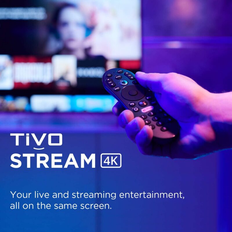 TiVo Stream 4K &ndash; Every Streaming App and Live TV on One Screen &ndash; 4K UHD, Dolby Vision HDR and Dolby Atmos Sound &ndash; Powered by Android TV &ndash; Plug-In Smart TV, One size &mdash; 71p6v+A3BKL._AC_SL1500_