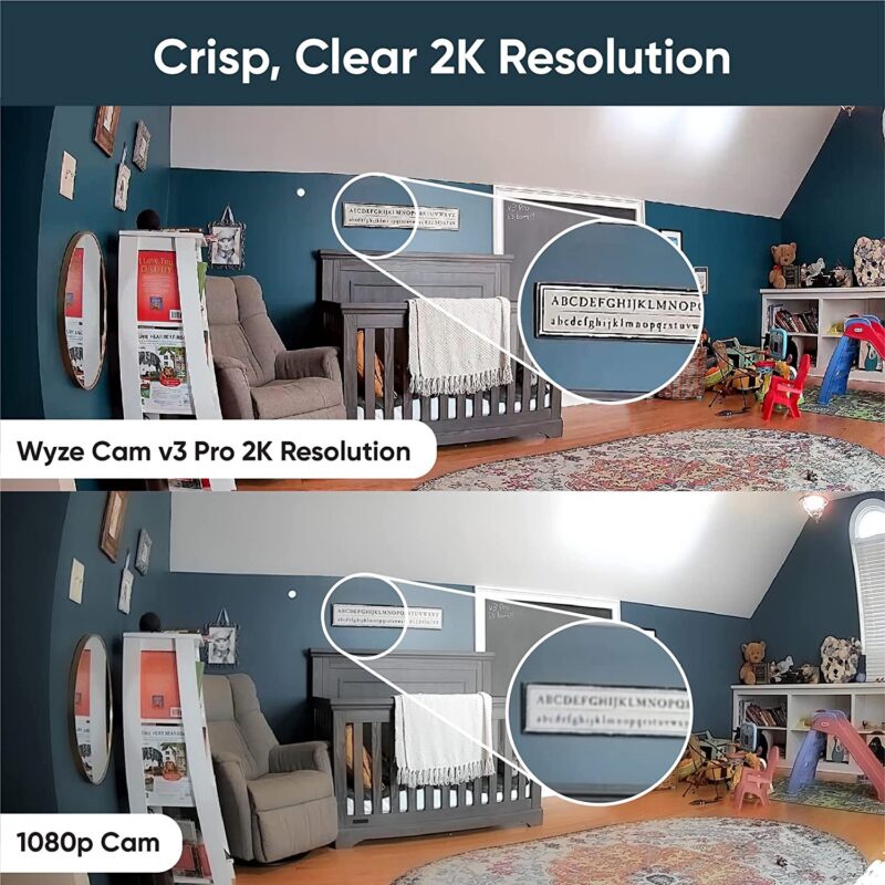 WYZE Cam v3 Pro 2K Indoor/Outdoor Wi-Fi Security Camera with Color Night Vision, Edge AI, Integrated Spotlight & Siren, 2-Way Audio, Compatible with Alexa & Google Assistant, White &mdash; 81xFmNnXSAL._AC_SL1500_