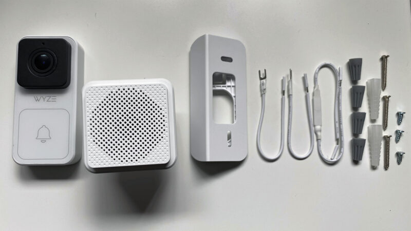 WYZE Video Doorbell With Chime (Horizontal Wedge Included), 1080p HD Video, 3:4 Aspect Ratio: 3:4 Head-To-Toe View, 2-Way Audio, Night Vision, Hardwired (Smarter Home) &mdash; VideoDoorbell_Inthebox