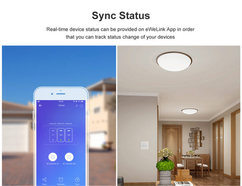 SONOFF T1 UK TX Series WiFi Smart Wall Switch 1/2/3 Gang Touch Light Switch App Timing Remote Control Glass Surface &mdash; c3706537-67d6-4b62-b397-15d2138df58d