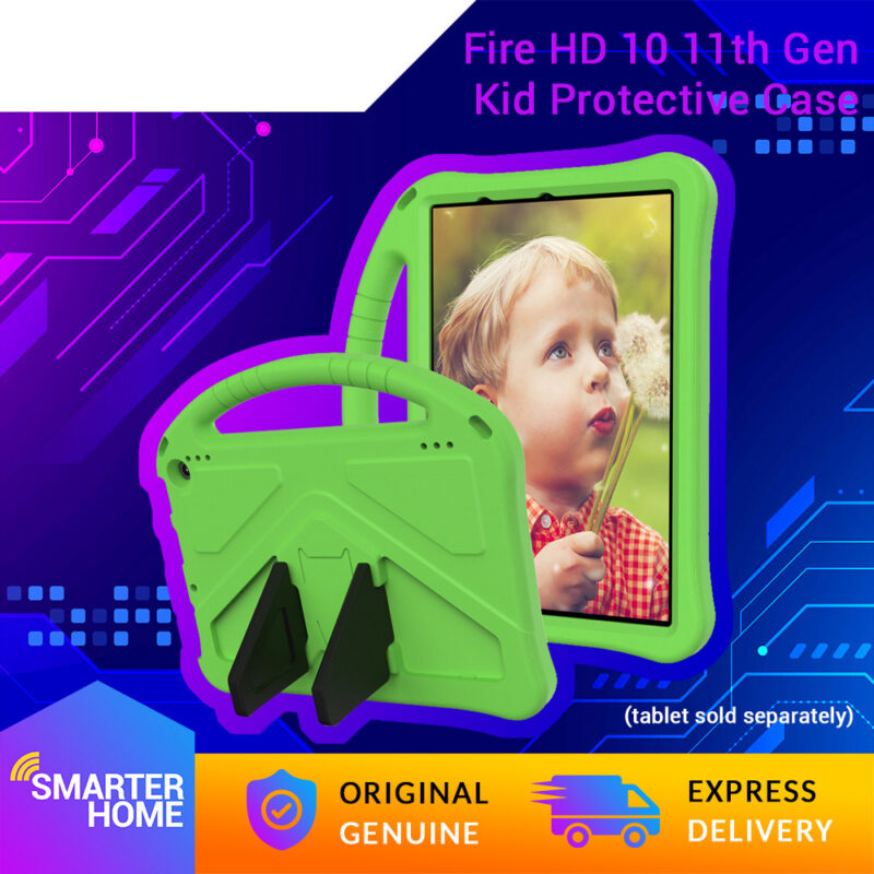 Kid Case For Amazon Fire HD 10 / Fire HD 10 Plus (11th Generation, 2021) Kids Case Shock Proof Foam Protective Shell With Handle & Stand &mdash; fire-hd-10-2021-kid-case-green