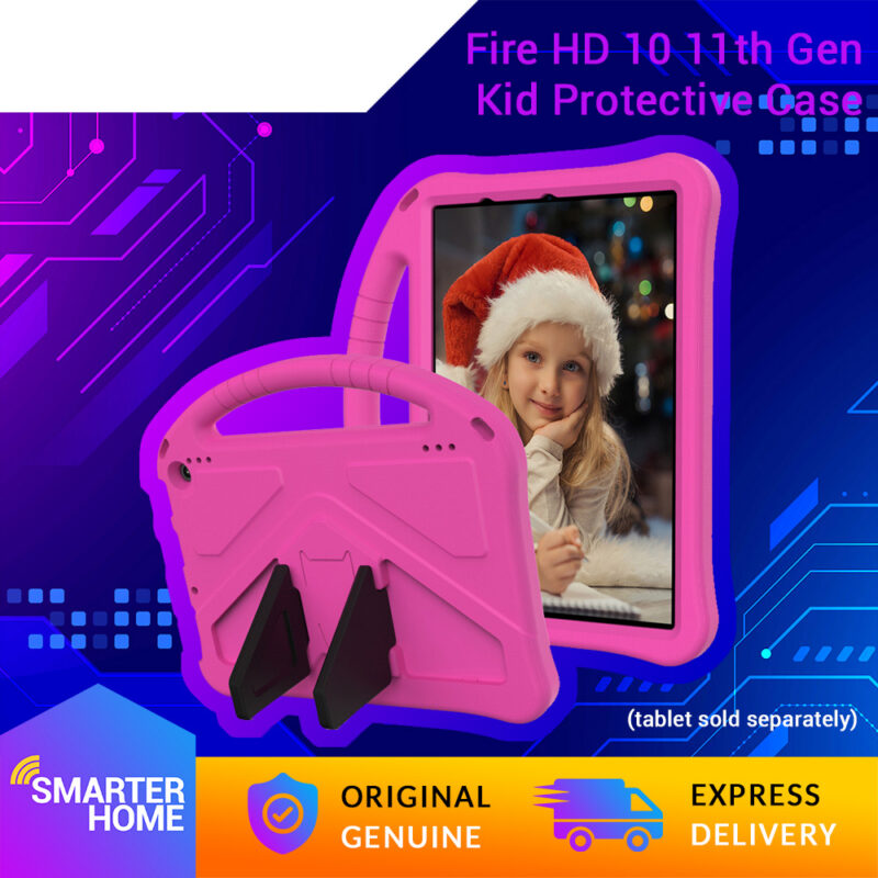 Kid Case For Amazon Fire HD 10 / Fire HD 10 Plus (11th Generation, 2021) Kids Case Shock Proof Foam Protective Shell With Handle & Stand &mdash; fire-hd-10-2021-kid-case-pink