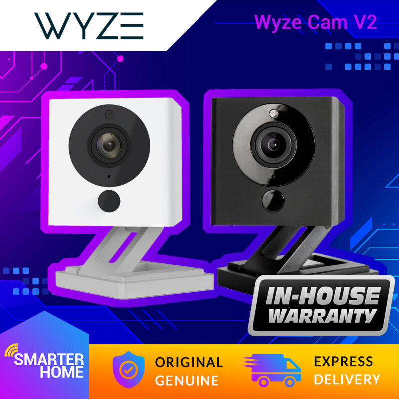 Wyze Cam V2 1080p HD Indoor Wireless Smart Home Camera With Night Vision, 2-Way Audio, Works With Alexa & The Google Assistant (Smarter Home) &mdash; wyze-cam-v2-white-black-ihw