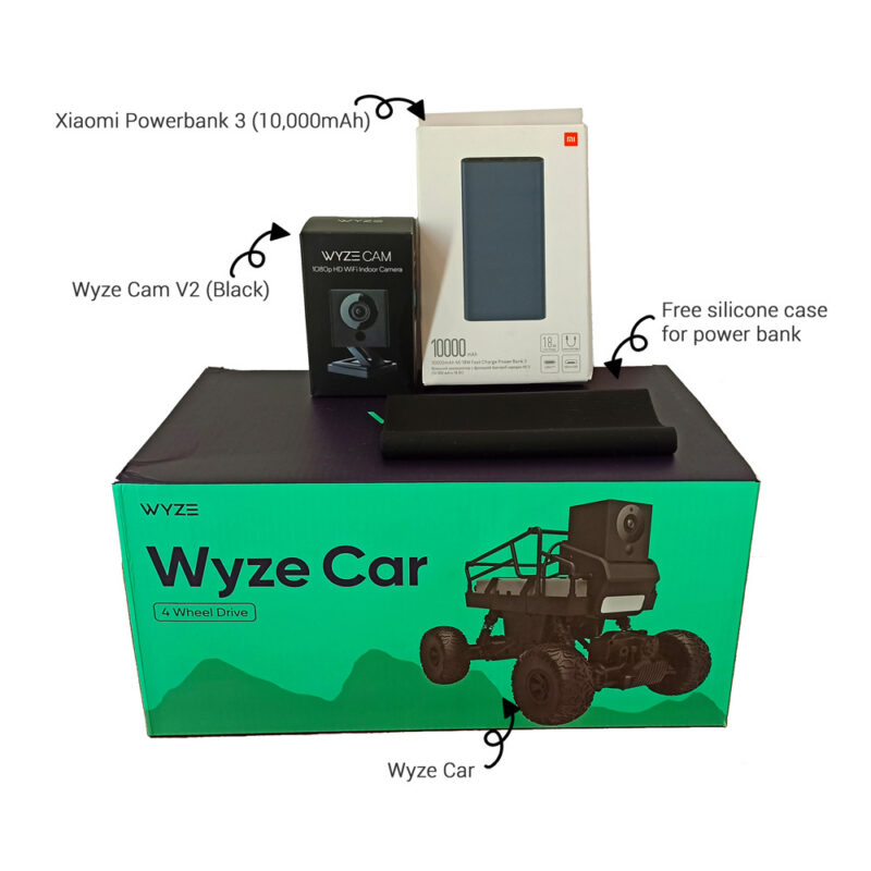 Wyze Car + Wyze Cam V2 + Powerbank &ndash; Smart Wifi Remote Control All Terrain Car With All-Wheel Drive, LED Headlights &mdash; wyze-car-bundle