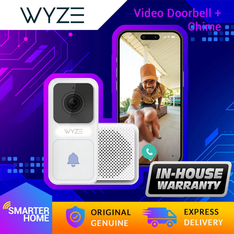 WYZE Video Doorbell With Chime (Horizontal Wedge Included), 1080p HD Video, 3:4 Aspect Ratio: 3:4 Head-To-Toe View, 2-Way Audio, Night Vision, Hardwired (Smarter Home) &mdash; wyze video doorbell with chime
